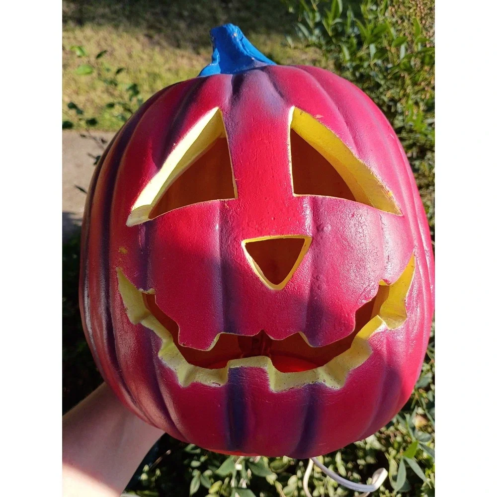VTG Rare 1995 Trendmasters Red-pink Jack O Lantern Pumpkin Light Foam Blow Mold